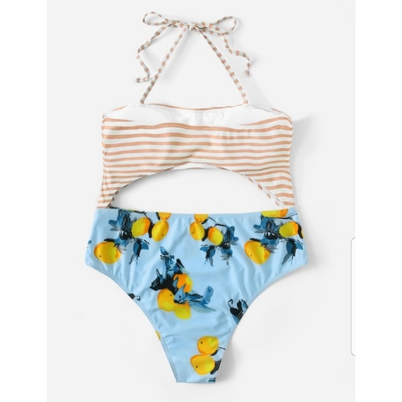 DOROTHY ORANGE AND STRIPE ONE PIECE SWIMSUIT - Picture 2 of 8